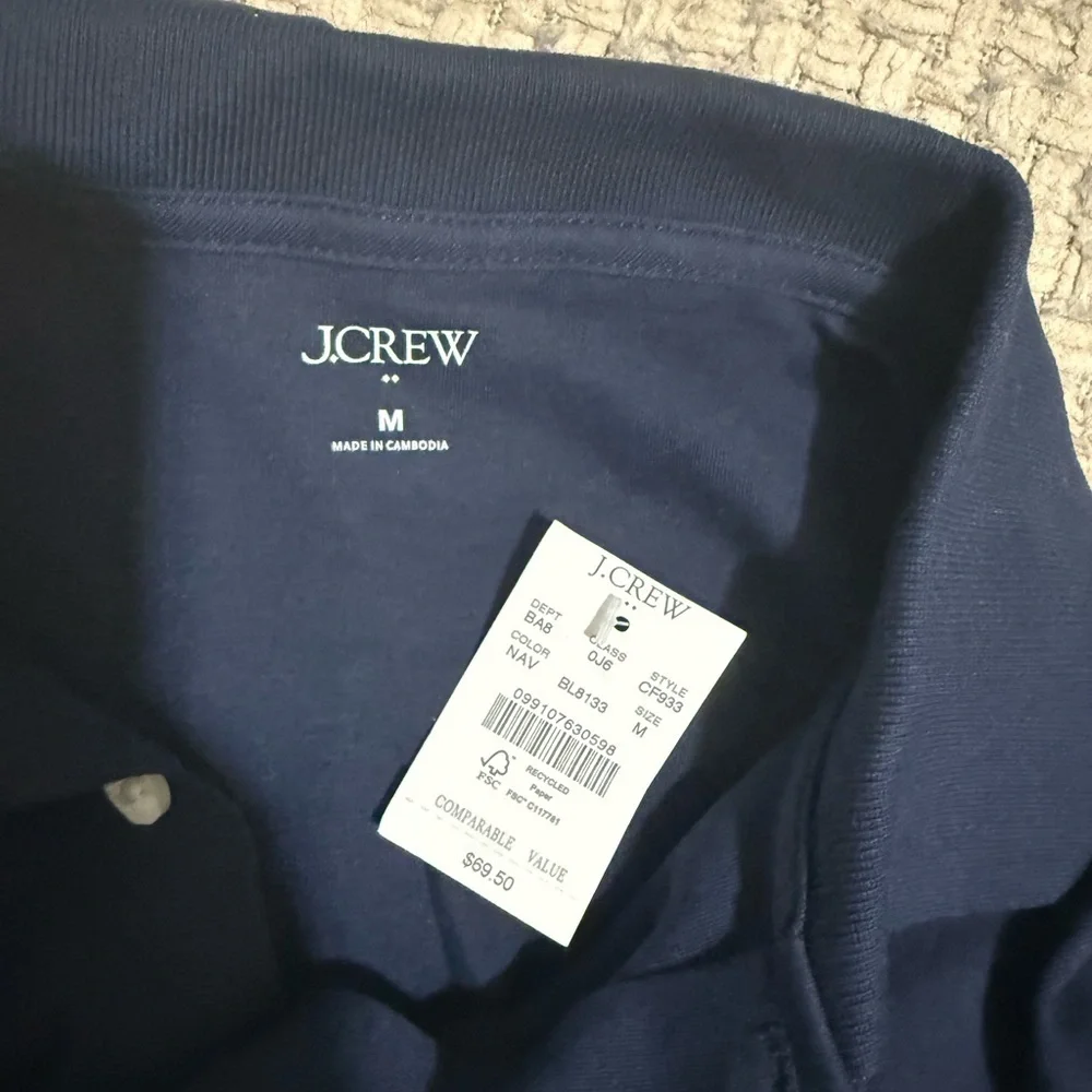 J. Crew Navy Blue Short-Sleeve Polo